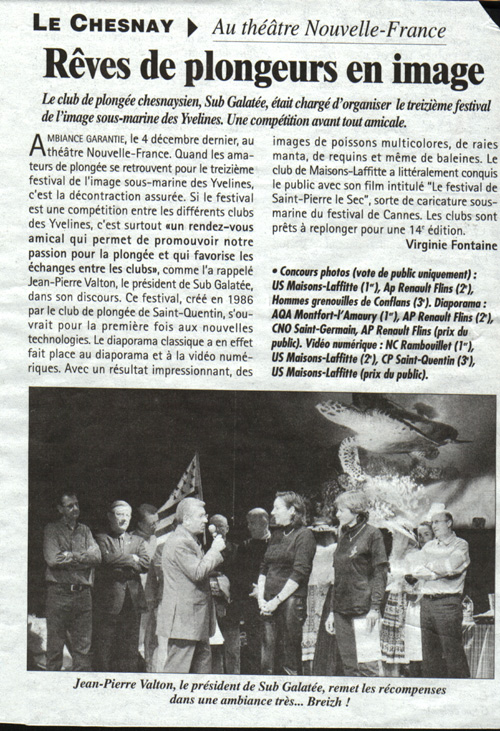 Article paru dans les nouvelles de versailles
